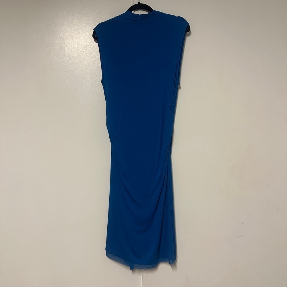 KOBI HALPERIN Sandra Twist Front Jersey Dress in Blue Size Large - Picture 8 of 8